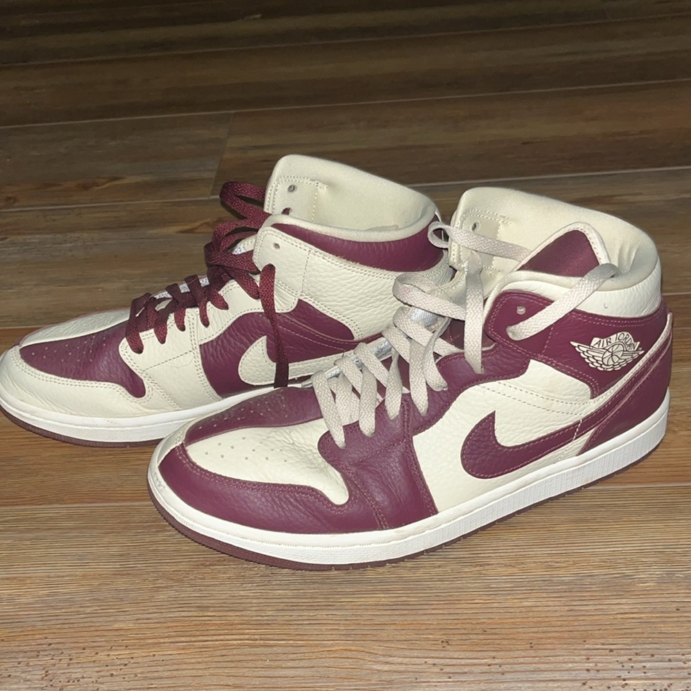 Jordan Red and White High-Top Sneakers